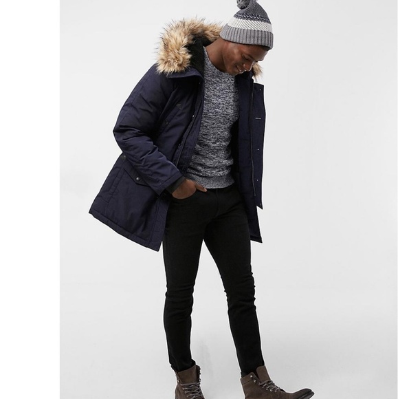NEW Express Hooded Men's Parka / Size XL - Picture 2 of 5